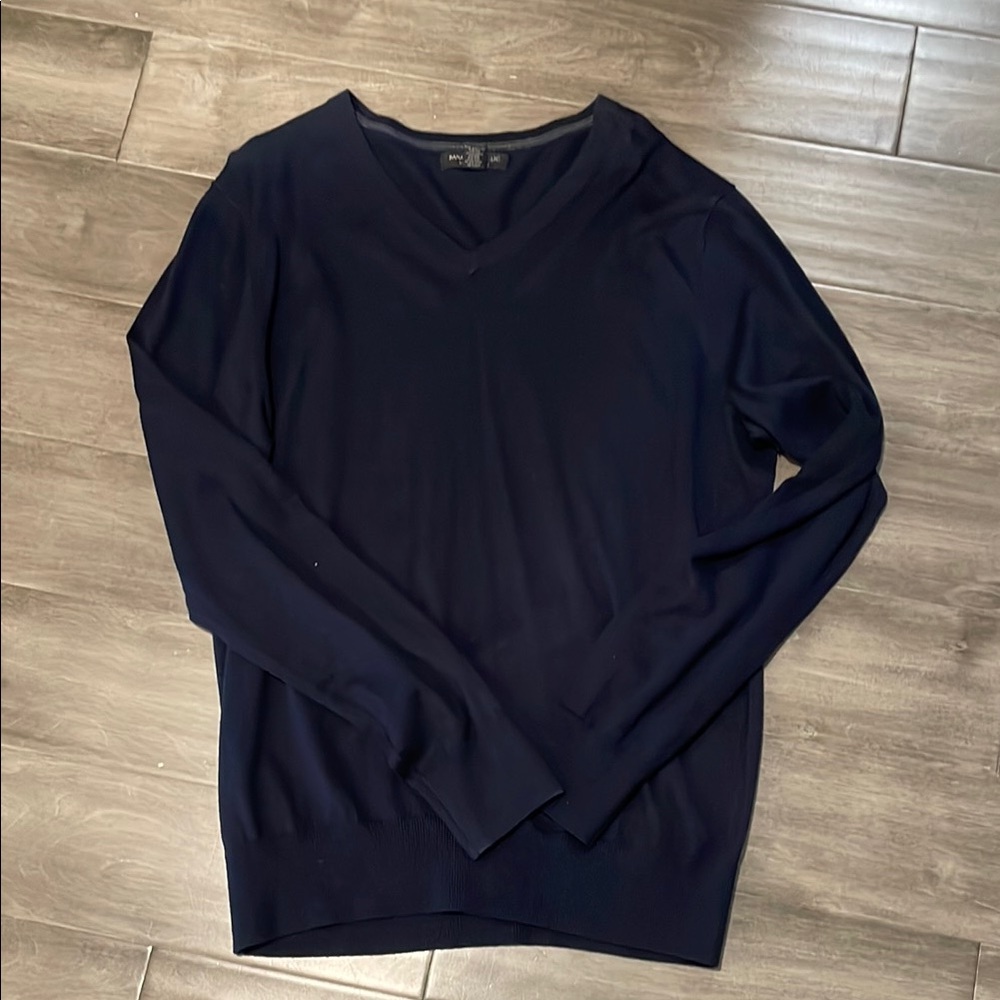 Banana Republic Men's Deep Blue V-Neck Sweater